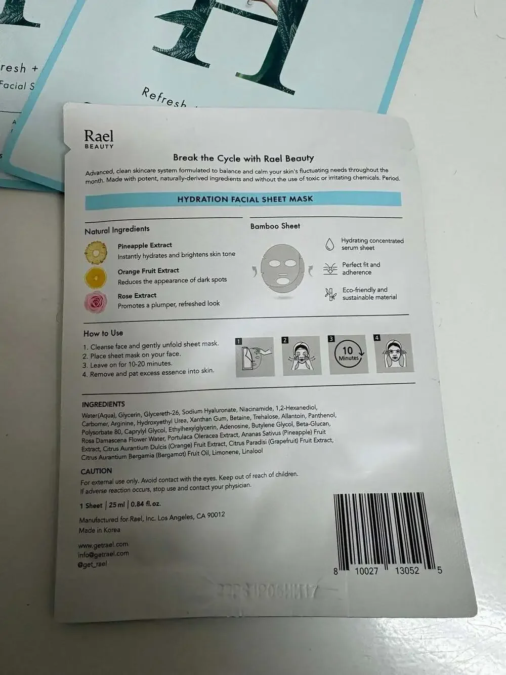 (5) Rael Beauty Facial Sheet Masks